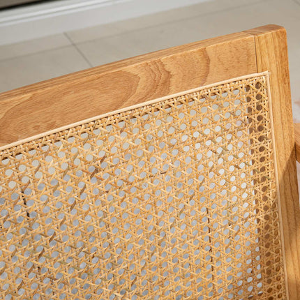 Exotická čalouněná židle, kaučukovník, sedák ve vzhledu lnu, 63L x 69W x 78H cm, krémově bílá