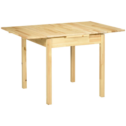 Skládací dřevěný stůl pro 2–4 osoby, přírodní povrch, 120x80x75cm