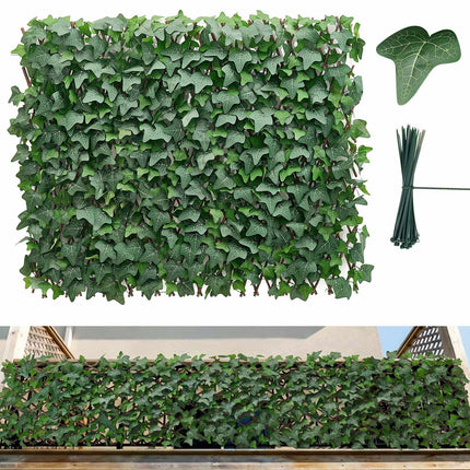Expandable Privacy Fence Screen, Artificial Ivy 63.5x320cm