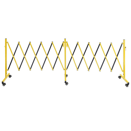 Expandable Safety Barricade, 18ft, Locking Casters
