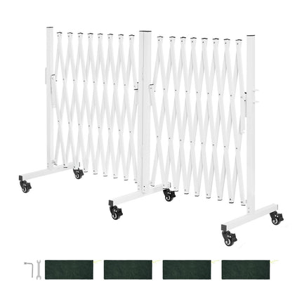 Expandable Safety Barricade Gate, 18 ft, Locking Casters
