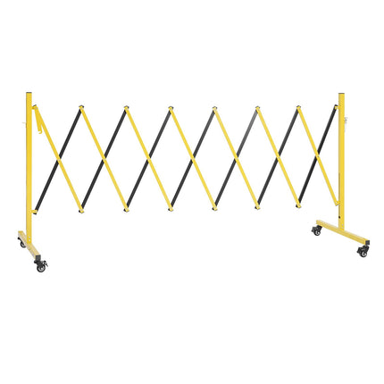 Expandable Safety Barrier 12 Ft, Locking Casters, Foldable