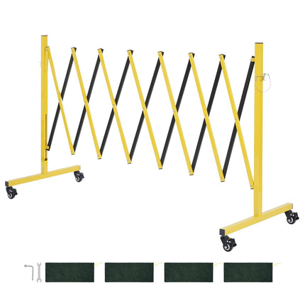 Expandable Safety Barrier 12 Ft, Locking Casters, Foldable