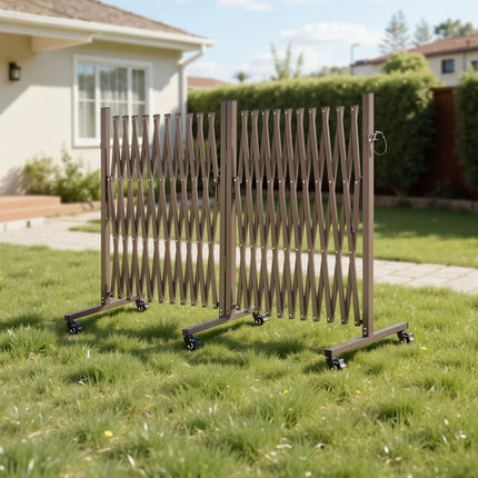 Expandable Safety Barrier 8.18m, Rotatable, Locking Casters
