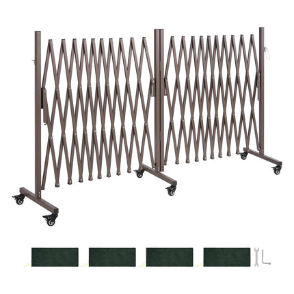 Expandable Safety Barrier 8.18m, Rotatable, Locking Casters