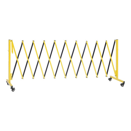 Expandable Safety Barrier Gate, 13 ft, Locking Casters