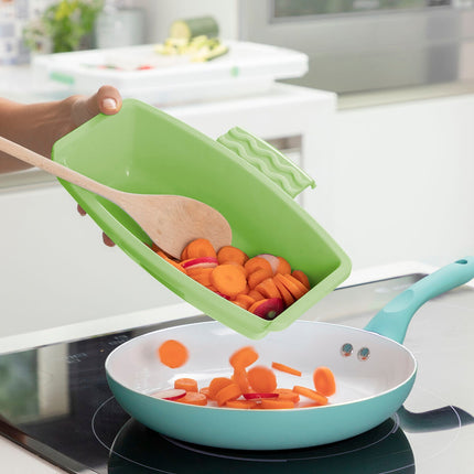 Rozkládací krájecí prkénko 3v1 s podnosem, nádobou a odkapávačem PractiCut InnovaGoods
