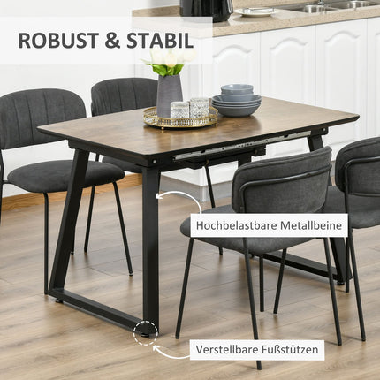 Rozkládací jídelní stůl, vzhled dřeva, rozsah 120-160 cm