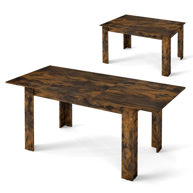 Uitschuifbare eettafel, geschikt voor 4-6 personen, rustiek bruin, draagvermogen 110 kg