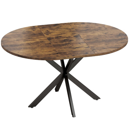 Extendable Dining Table for 4–6, Rustic Brown Industrial Design