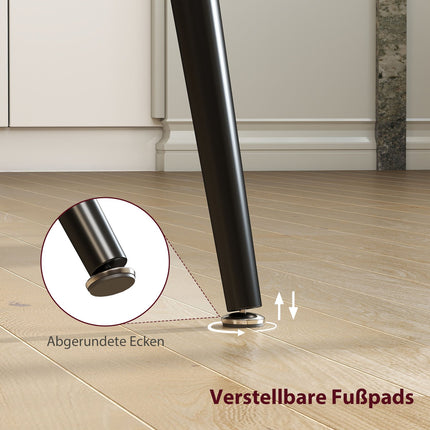 Extendable Dining Table for 6-8, Steel Legs, MDF Top