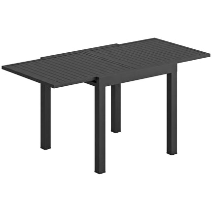 Rozkládací zahradní stůl, hliník, 80-160 cm, pro 6 osob