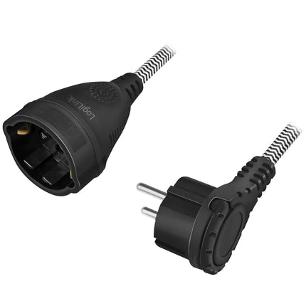 Prodlužovací kabel s uzemněním, textilní 3m