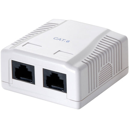 Externí síťová zásuvka CAT6 2xRJ45 bílá