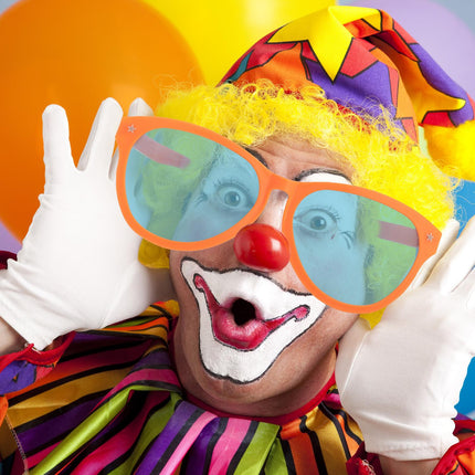 Extra velké party brýle – modře tónovaná XXL skla