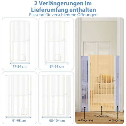 Extra vysoká zábrana pro mazlíčky, kov, šířka 77-104cm, výška 150cm