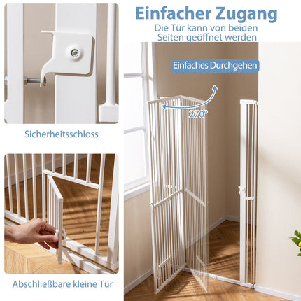 Extra Tall Pet Gate, Metal, 77-104 cm Wide, 171 cm High