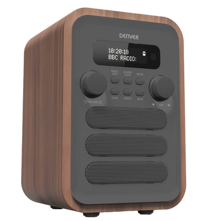 FM/DAB+ rádio Bluetooth dřevo/šedá