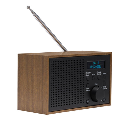 FM/DAB+ rádio dřevo/grafitová