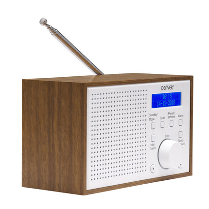 FM/DAB+ rádio dřevo/bílá