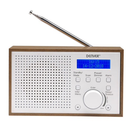 FM/DAB+ rádio dřevo/bílá