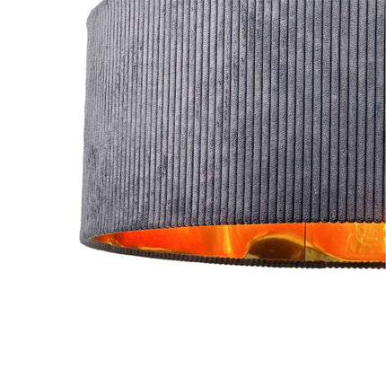 Textiler Pendelschirm, gerilltes Design, Bronze-Innenseite