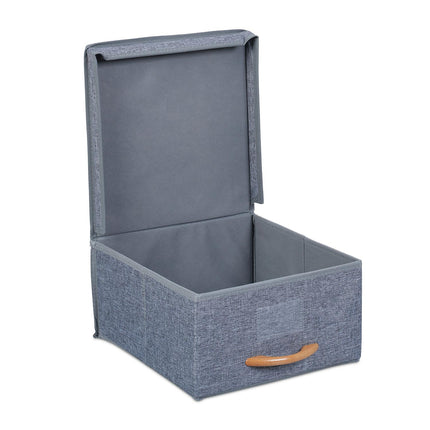 Látkové úložné boxy s víky, sada 2 ks, skládací