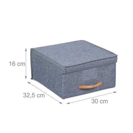 Látkové úložné boxy s víky, sada 2 ks, skládací