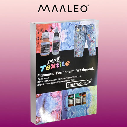 Barvy na textil - 24 ks 180ml Maaleo 22948