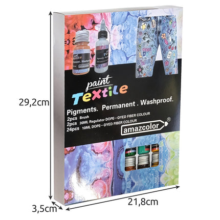 Barvy na textil - 24 ks 180ml Maaleo 22948