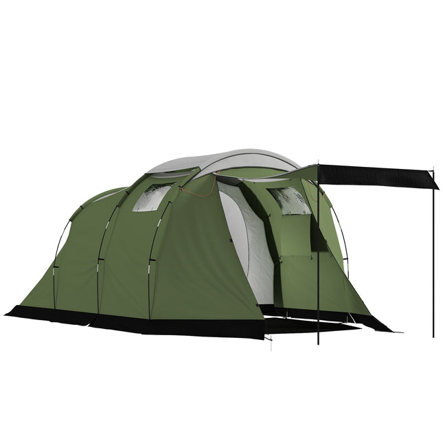 Familietent voor kamperen, 3-4 personen, 3000 mm waterdicht, groen