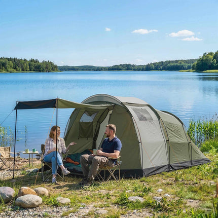 Rodinný kempingový stan pro 3-4 osoby, vodní sloupec 3000mm, zelená
