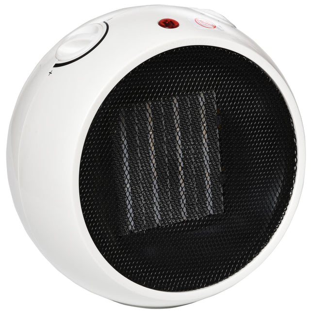 Elektrický teplovzdušný ventilátor, 900W/1500W, bílá a černá, kompaktní