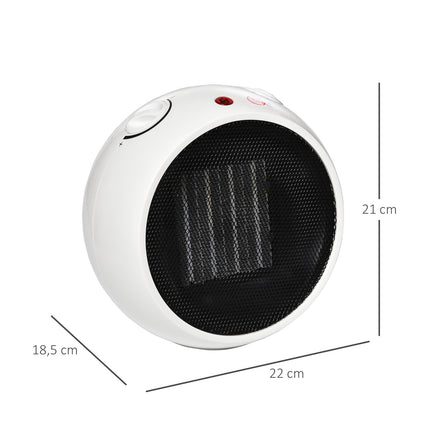 Elektrický teplovzdušný ventilátor, 900W/1500W, bílá a černá, kompaktní