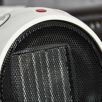 Elektrický teplovzdušný ventilátor, 900W/1500W, bílá a černá, kompaktní
