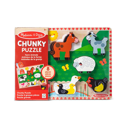 Bauernhof-Chunky-Puzzle für Kleinkinder, Lernspielzeug, 8 Teile