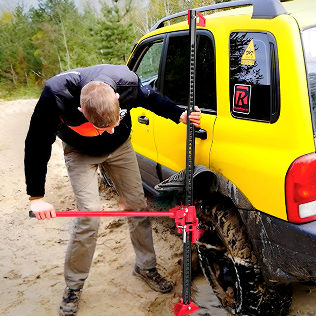 Farm Jack Jack 135 cm 3000 kg draagvermogen Offroad paallier van staal Rood+Zwart