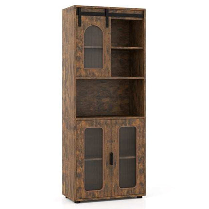 Farmhouse Bathroom Cabinet, Sliding Door, 60x30x150 cm