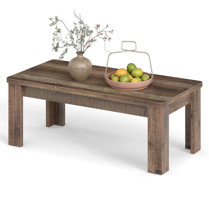 Farmhouse Coffee Table, 120 cm, Brown Wood-Like Surface