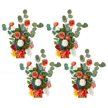 Faux Flower Centerpieces, 4 Pack, 450mm, Orange