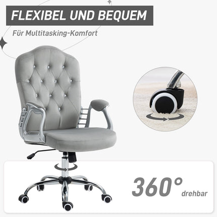 Ergonomická kancelářská židle ze syntetické kůže, nastavitelná, světle šedá