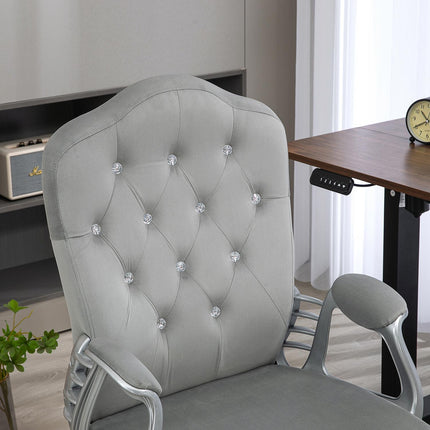 Ergonomická kancelářská židle ze syntetické kůže, nastavitelná, světle šedá