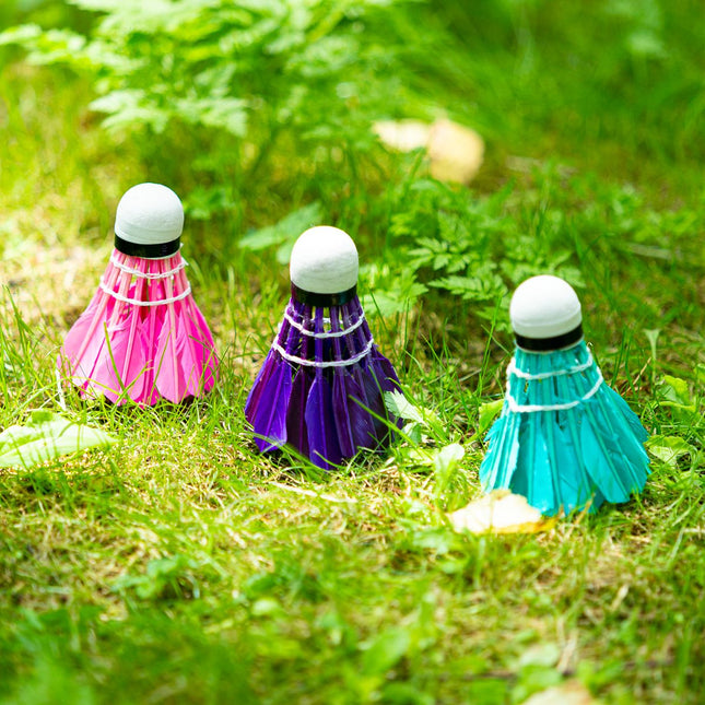 Feather Shuttlecocks, Multicolor, 3 Pack