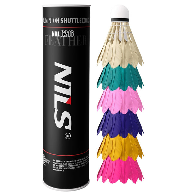 Feather Shuttlecocks, Multicolor, 6 Pack