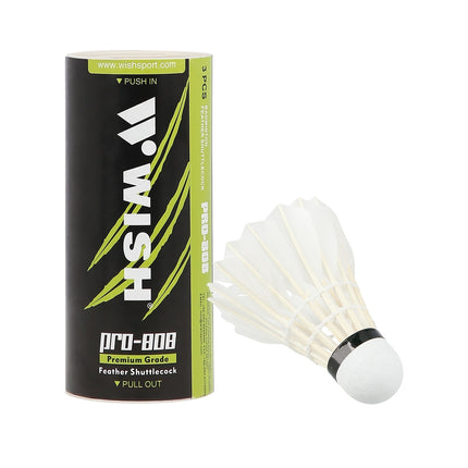 Péřové badmintonové košíčky, bílé, 3 ks