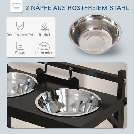 Nastavitelná nerezová miska pro psy – tvar kosti, 0.9L