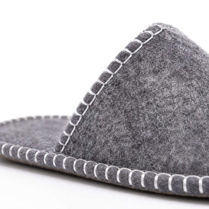 Felt Guest Slippers Set, 6 Pairs, Black, Unisex Sizes