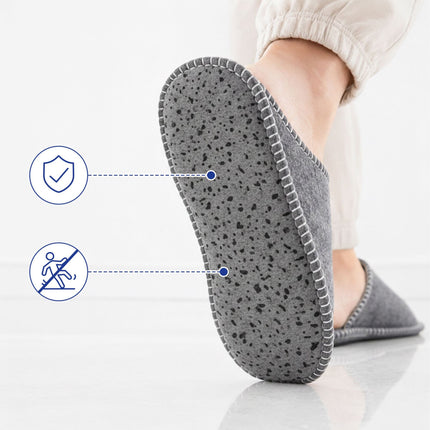 Felt Guest Slippers Set, 6 Pairs, Non-Slip, Unisex, With Bag