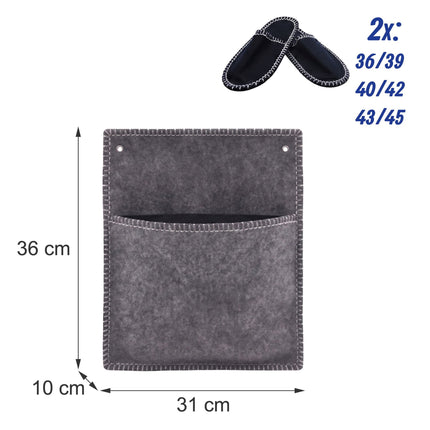 Felt Guest Slippers Set, 6 Pairs with Storage Bag