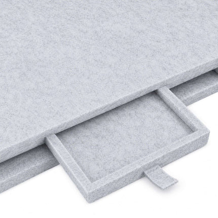 Felt Puzzle Board with 6 Drawers, Light Grey